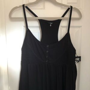NWT HURLEY MAXI DRESS XL black racerback pockets